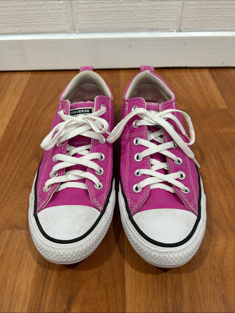 Converse Kids Low Top Sneakers - Hot Pink with White Accents